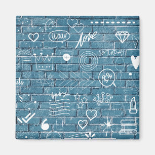 Íman Grafite branco sobre arte de texto moderno na pare