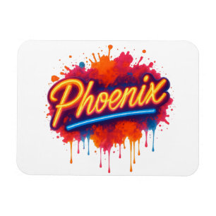 Íman Grafite Phoenix Neon - Retro Street Art Glow Mug