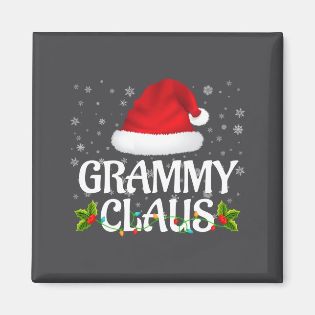 Íman Grammy Claus Christmas Lights Santa Pajama Family  (Frente)