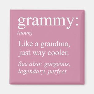 Íman Grammy Definition, vovó, presente de Nana