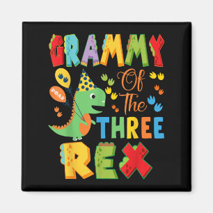 Íman Grammy Do Dinossauro De Três aniversário de 3 anos