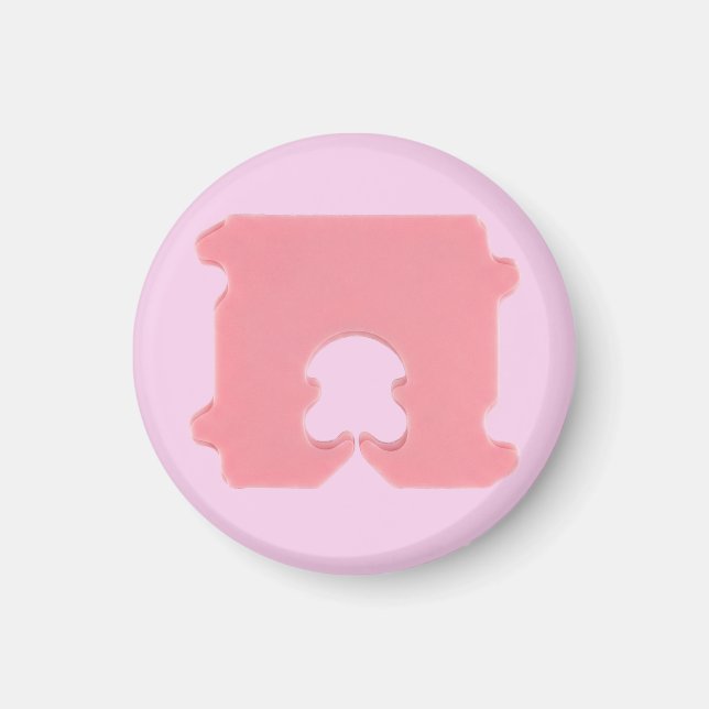 Íman Grampo de Pão Rosa Moderno Silhueta Geométrica (Frente)