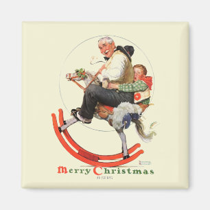 Íman Gramps no cavalo de balanço