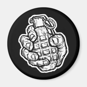 Íman Granada Mão no Estilo História em quadrinhos