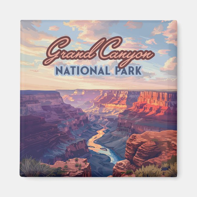 Íman Grand Canyon National Park Arizona Retro (Frente)