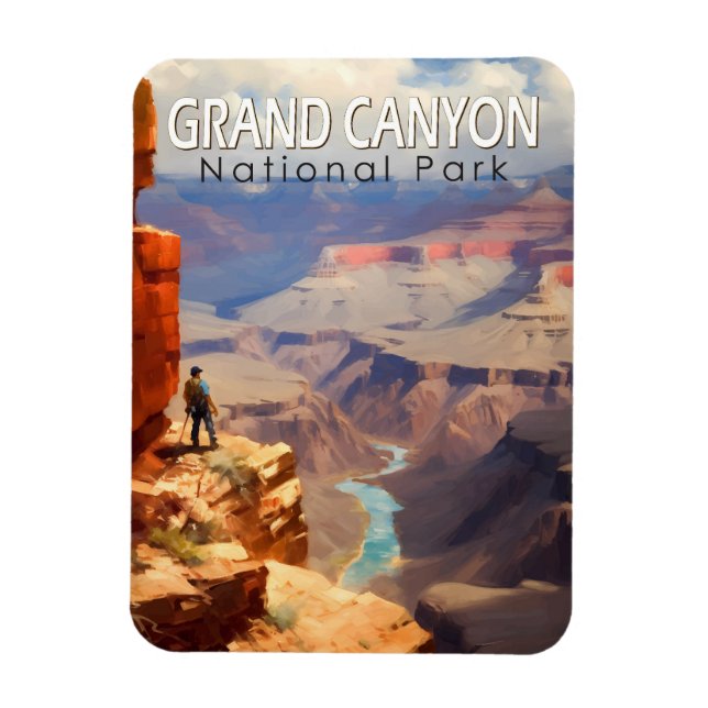 Íman Grand Canyon National Park Oil Painting Viagem (Vertical)