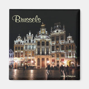 Íman Grand Place em Bruxelas, Bélgica à noite