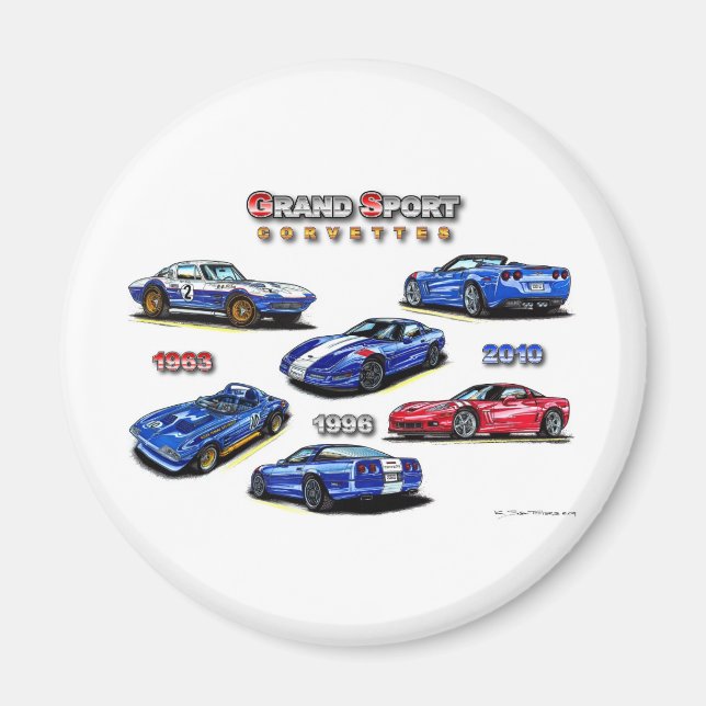 Íman Grand Sport Corvettes 1963, 1996, 2010 (Frente)
