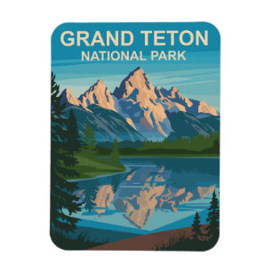 Íman Grand Teton National Park Landscape Viagem Art