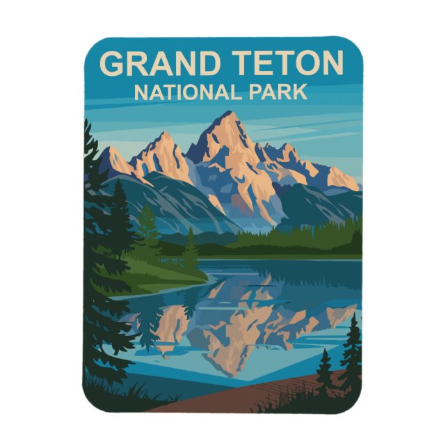 Íman Grand Teton National Park Landscape Viagem Art (Vertical)