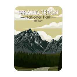 Íman Grand Teton National Park Wyoming Road Vintage