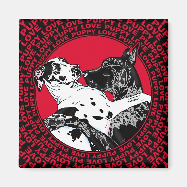 Íman Grande Amor de Cachorrinho Dane (Frente)