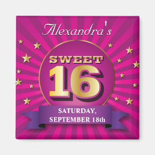 Íman Grande Bash Pink Sweet 16 Party Magnet