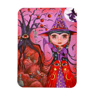 Íman Grande Bruxa de Olhos Pumpkin Prendendo Árvore C