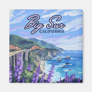 Íman Grande Cartão Costeiro da Califórnia Retro West Co