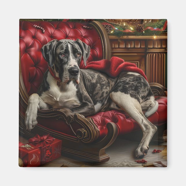 Íman Grande Dane Cachorro Festivo (Frente)