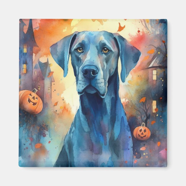 Íman Grande Dano de Halloween com Abóboras Assustador (Frente)