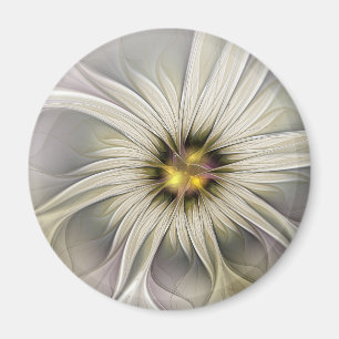 Íman Grande Flor de Marfim, Abstrato Moderna Arte Fract