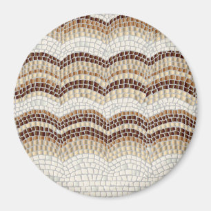Íman Grande ímã redondo do mosaico bege
