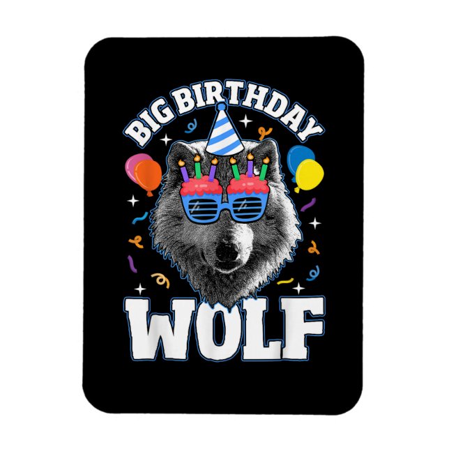 Íman Grande Lobo de Aniversário para Lobos (Vertical)
