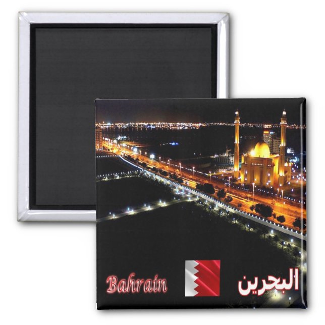 Íman Grande Mesquita zBH004 à noite, Bahrain Asia, Frid (Frente)