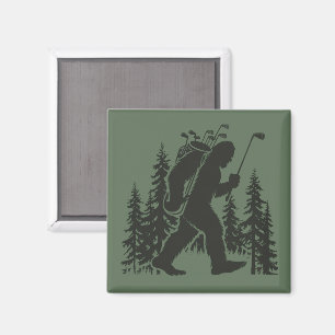 Íman Grande Pé Golfista Árvore Sasquatch Engraçado Joga