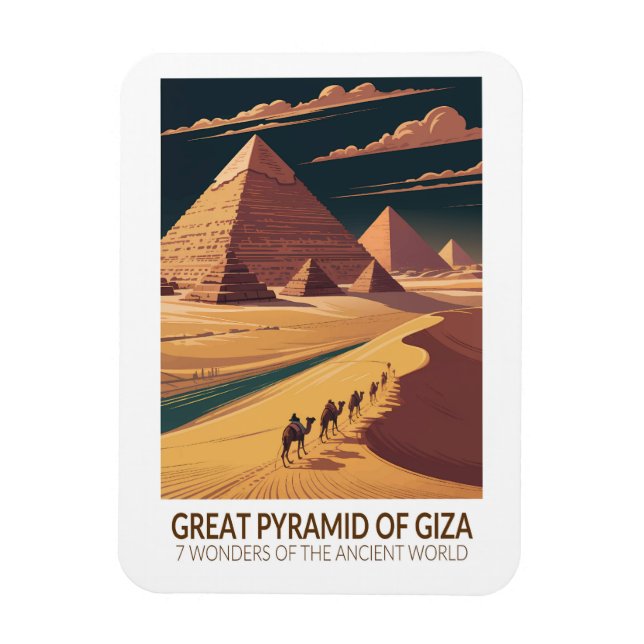 Íman Grande Pirâmide de Gizé Sete Maravilhas do Mundo (Vertical)