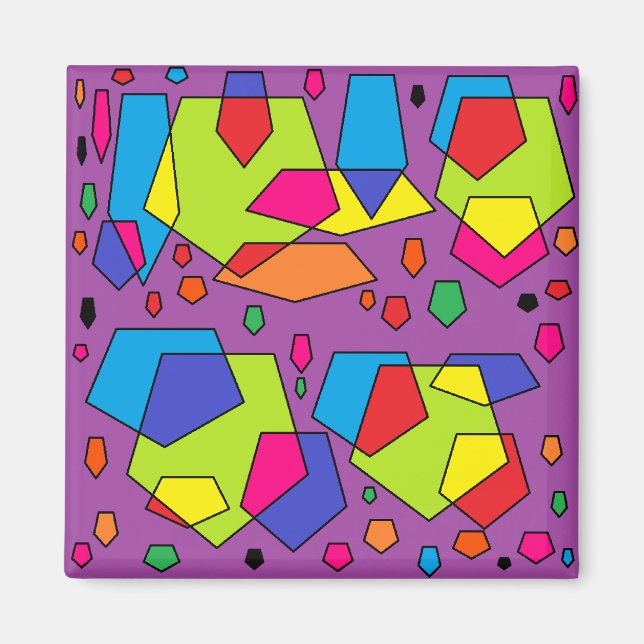 Íman grande roxo bloqueia arte (Frente)