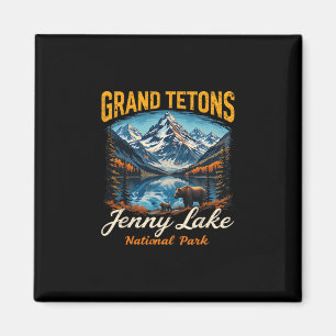 Íman Grande Tetons Viagem Antiga Vacação Parque Naciona