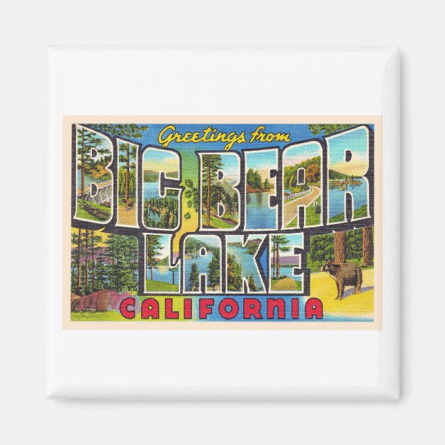 Íman Grande Urso Lago California CA Grande Carta Postal (Frente)