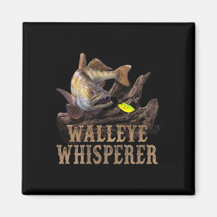 Íman Grande Walleye Com Isca de Pesca Desenhando Walley