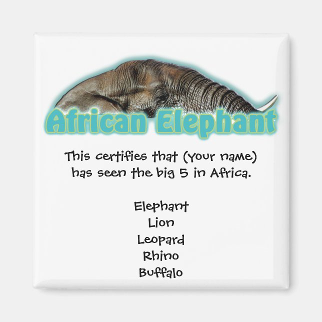 Íman Grandes 5 magnatas africanos do safari da vida sel (Frente)