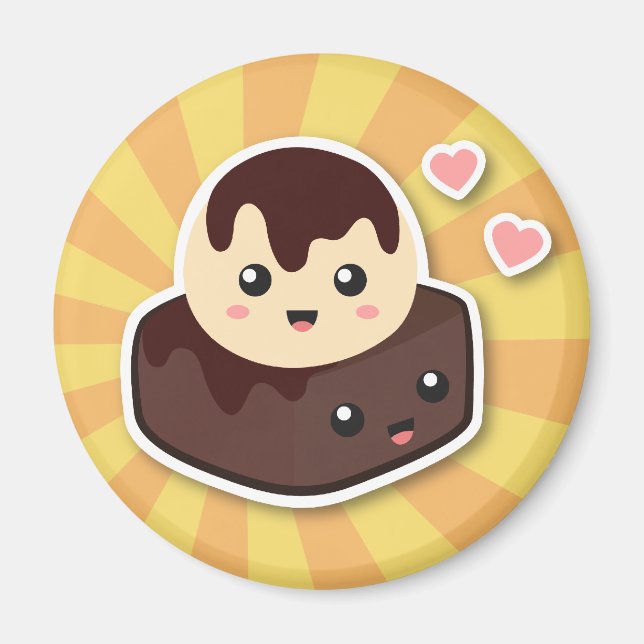 Íman Grandes pares de creme e de brownie de Vanilla Ice (Frente)