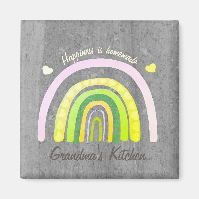 Íman Grandma's Kitchen Rainbow 'Happiness is Homemade'  (Frente)