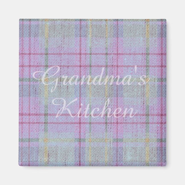 Íman Grandma's Kitchen Weathered Lavender Plaid  (Frente)