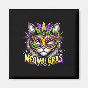 Íman Gras Mardi Gras Carnival Pet Gatinho Meowdi Gras