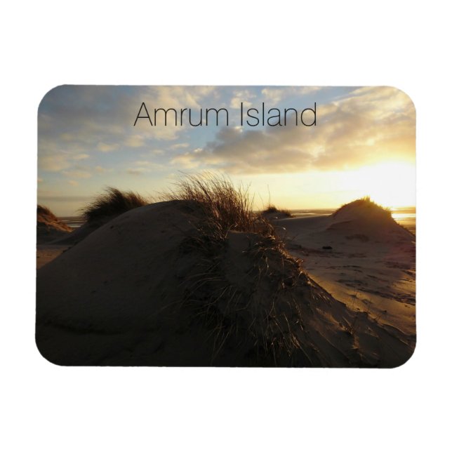 Íman Grassy Sand Dunes em Sunset, Ilha de Amrum, Aleman (Horizontal)