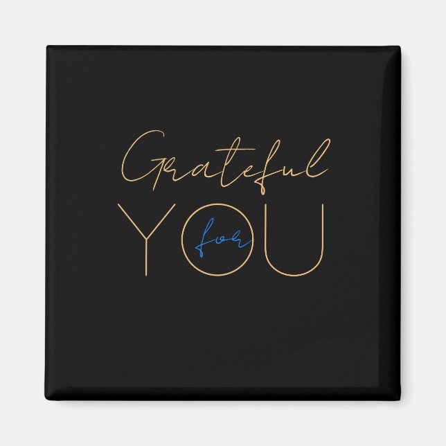 Íman 💖 "Grateful for You" | Preto Moderno (Frente)