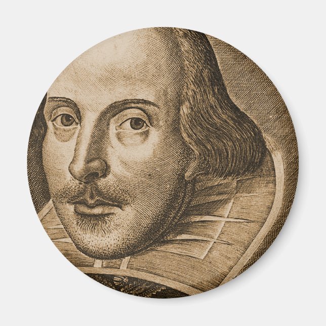 Íman Gravações de Shakespeare Droeshout (Frente)