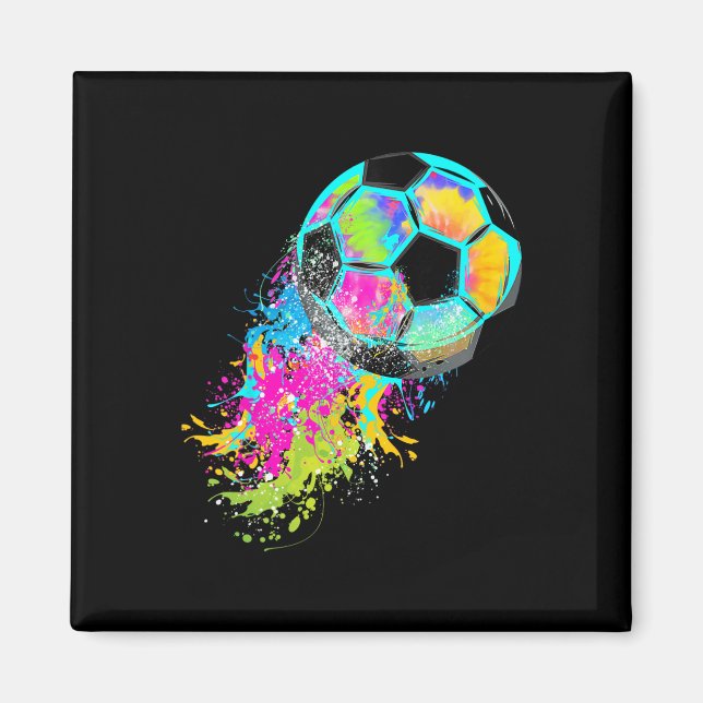 Íman Gravata Tie Dye Colorida Futebol Ll  (Frente)