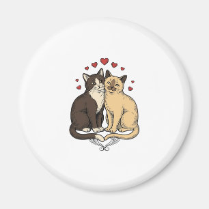 Íman Grave Engravura Fofo Casal De Gatos Amor Design_1