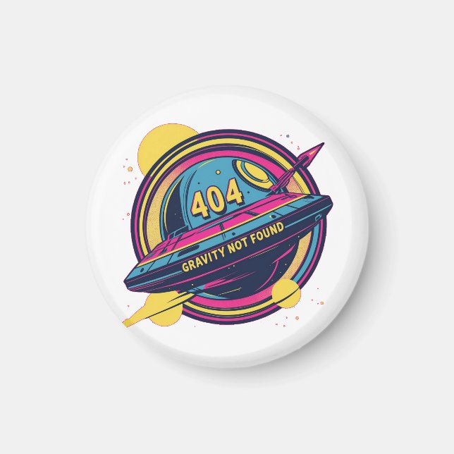 Íman Gravidade 404 Não Encontrada - Arte Pop de Espaço  (Frente)