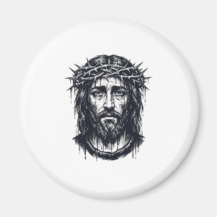 Íman Gravura Antiga Coroa de Espinhos Retrato Sagrado