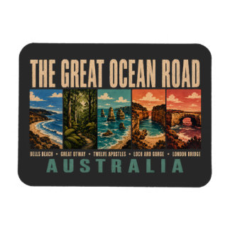 Íman Great Ocean Road Australia Landmarks Illustration