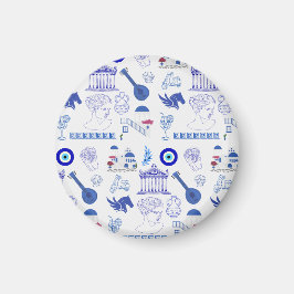 Íman Grécia Azul e Branco