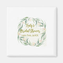 Íman Green eucalyptus floral bridal shower name date go