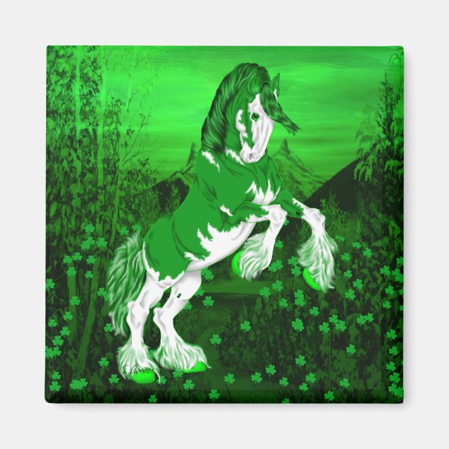 Íman Green Fantasy Clydesdale Horse (Frente)