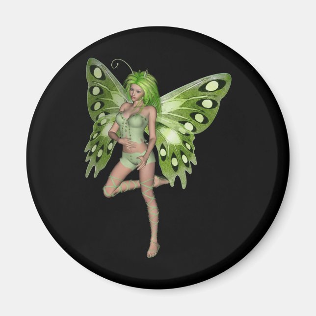 Íman Green Lady Fairy 8 - 3D Fantasy Art - (Frente)