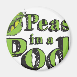 Íman Green Peas Drawing Vegetable Art 2 Peas in a Pod