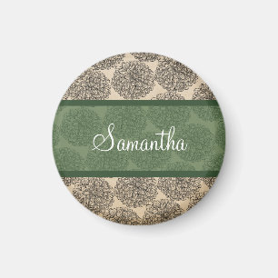 Íman Green Vintage Zinnia Magnet